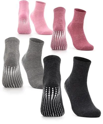 Produktbild: Occulto Damen Stoppersocken 2-4 Paar (Modell: Madeleine) 4 Paar|Schwarz,Grau,Pink,Rot 39-42