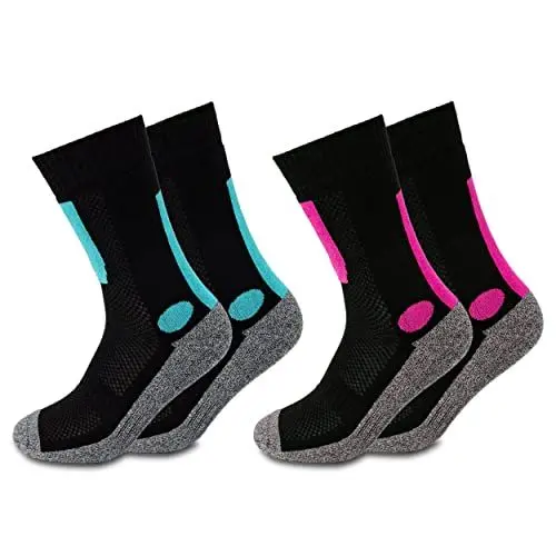 Produktbild: Occulto Damen Wandersocken 2er Pack (Modell: Gerlinde) Blau-Rose 35-38