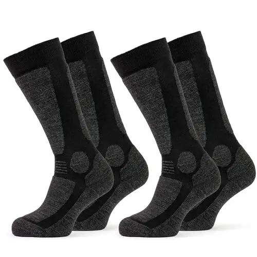Produktbild: Occulto Herren Merino Skisocken 2er Pack (Modell: Toni) Schwarz 43-46
