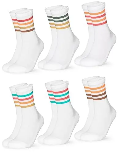 Produktbild: Occulto Herren Retro Tennissocken 6er Pack (Modell: Roger) 60s 43-46