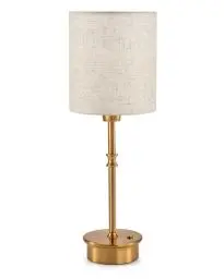 Produktbild: OCEST Aufladbare Tischlampe, Akkubetrieben, Berührungssteuerung, Dimmbar, Kleine Akzentbeleuchtung für Zuhause, Küche, Terrasse, Esstisch (Antikes Messing-Leinen)