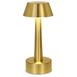 Produktbild: OCEST Kabellos Lampe Aufladbar, USB kleine Tischlampe, Akku Outdoor Tischleuchte, 3-farbige Touch Dimmbar Nachttischlampe, Gold Lampen für Garten Esstisch Esszimmer Flur Küche Restaurant Kneipen
