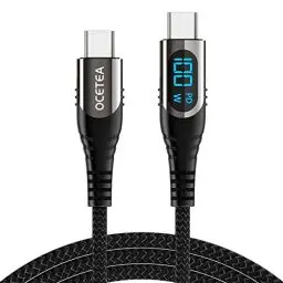 Produktbild: Ocetea 100W USB C auf USB C Kabel, 1M PD Schnellladekabel USB C Ladekabel QC5.0 with LED Display, Kompatibel mit iPhone 16 15 Pro Max, MacBook Pro Air, iPad Pro 2024, Galaxy S24 S23, Pixel 9/8