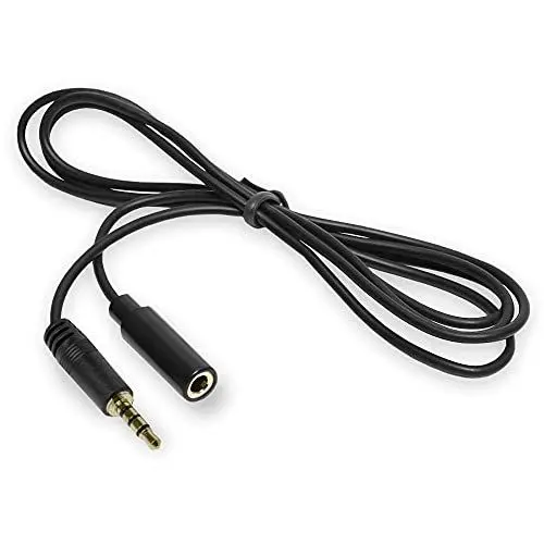 Produktbild: OcioDual 4Pol TRRS OMTP 3.5mm Stereo Audio und Mic 2m Schwarz Verlängerungskabel Male auf Female Adapter Klinke Kabel Mikrofon