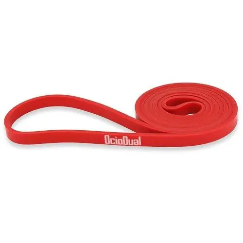 Produktbild: OcioDual Fitnessband Latexband Gymnastikband Ubungsband Rubberband Fitness Band, Widerstandsstufe: 7-16 Kg / 15-35lb, 13mm, Rot