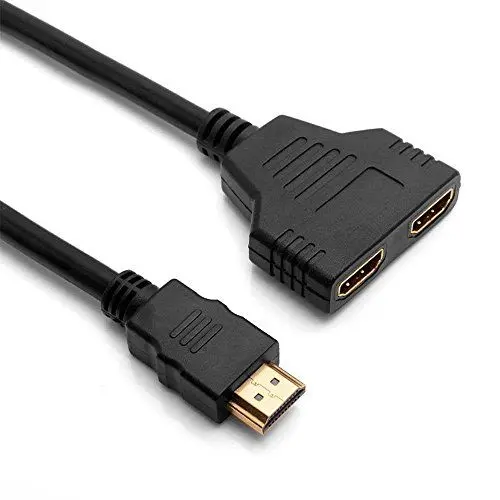 Produktbild: OcioDual HDTV Video Duplizierer von 1 PC auf 2 Bildschirme M/F-F, Splitter-Adapter-Kabel, Bildauflösung bis zu Full HD 1080p @30Hz für Laptops, Projektoren, Fernseher, Monitore