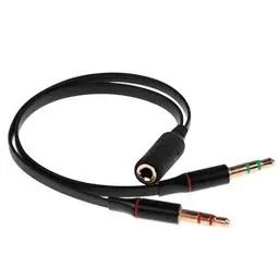 Produktbild: OcioDual Audio Splitter Adapter 3.5mm, Schwarz Klinkenstecker Aux Kabel Headset Mikrofon Adapter Audio Splitter Kabel für Gaming Headset, Headset mit mikrofon, mikrofon pc, Jack 3.5mm