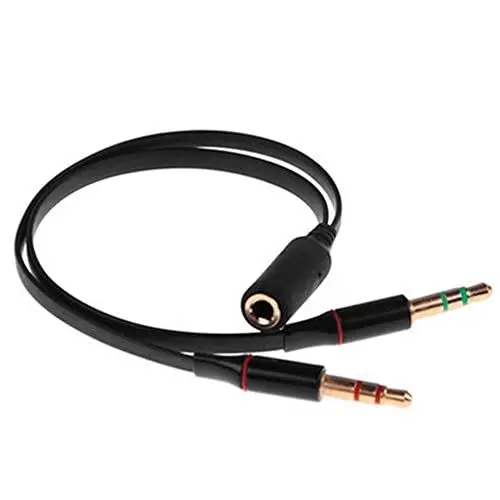 Produktbild: OcioDual Audio Splitter Adapter 3.5mm, Schwarz Klinkenstecker Aux Kabel Headset Mikrofon Adapter Audio Splitter Kabel für Gaming Headset, Headset mit mikrofon, mikrofon pc, Jack 3.5mm