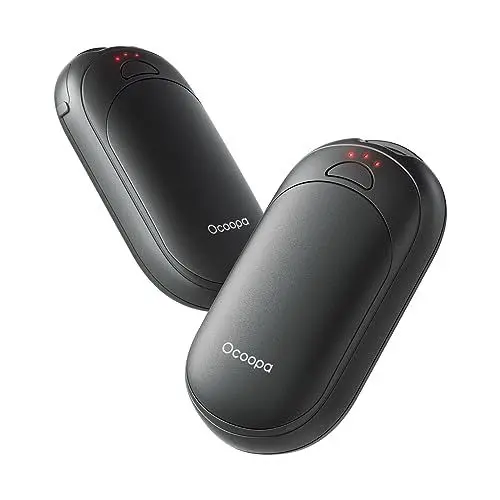 Produktbild: OCOOPA Handwärmer Wiederaufladbar 2 Pack, Magnetische Elektrische Tragbare Heizung 5000mAh, Taschenformat, Ultra Leicht & Dünn, 3 Stufen Heizung bis zu 53°C, Perfektes für Camping, Raynauds, UT3 Lite