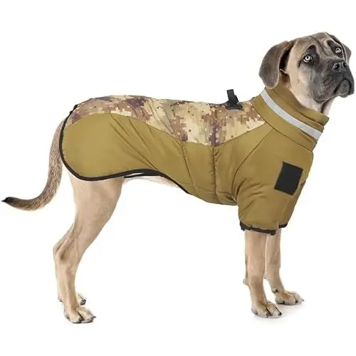 Produktbild: OCSOSO Hundemantel Winter, Hundejacke Hundepullover für Mittlere Große Hunde - Wasserdicht Winterjacke Tarn Hund Thermomantel, Wintermantel Jacke Hunde Mantel mit Beinen (Grün, 4XL)
