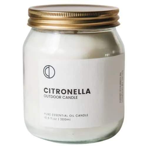 Produktbild: OCTO Citronella Candle Kerze Outdoor 300 ml 60h | ätherische Öle Duftkerze im Glas, 100% natürliches Sojawachs für Zuhause, Garten, Camping, Patic, Reisen, Grillen
