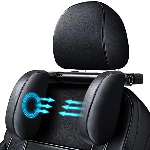 Produktbild: Oderra Kopfstütze Auto Kinder, 180° verstellbare einziehbare Nackenkissen Kinder und Erwachsene, Abnehmbare Auto-Kopfstütze mit Aromabox und Haken, zum Schlafen im Auto