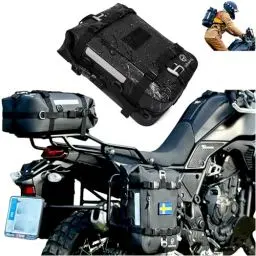 Produktbild: Odinsberg 15L Wasserdicht Hecktasche Motorrad Hecktasche Klein Satteltasche Motorrad Sissybar Tasche Motorrad Motorradtasche Seitentasche Motorrad Gepäcktaschen Ragnarök 15L Gepäckrolle