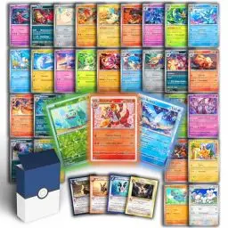 Produktbild: Odisey 50 Original Pokemon Karten Deutsch mit 3 Holo oder Reverse Holo | Pokemon Karten Set mit 1 seltenen Rare Karte oder einer Glumanda-, Evoli- oder Pikachu-Karte | Pokemon Karten für Pokemon Spiel