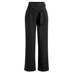 Produktbild: Odizli Anzughose Damen Stoffhose Elegant Elastische High Waist Baggy Culottes Palazzo Hosenrock Lang Wide Leg Weite Hose Sommer Marlenehose Bundfaltenhose Business Festlich Schlupfhose Schwarz L