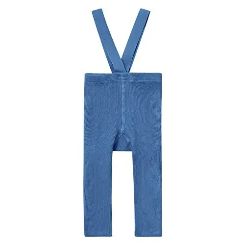 Produktbild: Baby Leggings Mädchen Junge Unisex Hosenträger Gestrickt Feinripp Strick Thermoleggings Herbst Winter Kleidung Neugeborene Erstausstattung Babysachen Set Babykleidung Blau Leggings 12-18 Monate