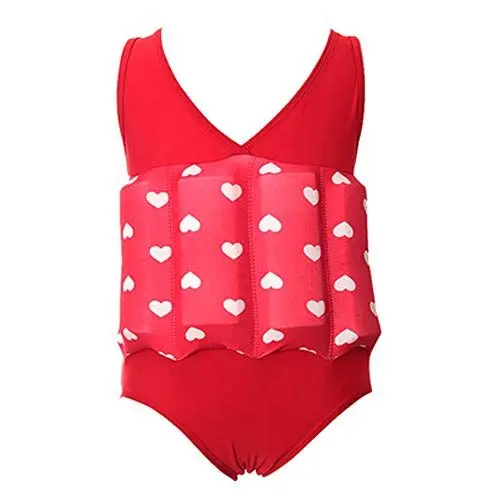 Produktbild: Odizli Badeanzug Mädchen Baby Kinder Kleinkind Jungen Schwimmweste Schwimmhilfe Schwimmanzug mit Verstellbarem Floating Schwimmkraft Bademode Schwimmen Lernen Ausbildung Anzug B#Rot 18-24 Monate
