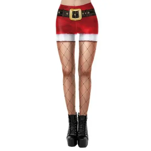 Produktbild: Odizli Gef�tterte Leggings Damen Ugly Weihnachten Digitaldruck Thermoleggins High Waist Seamless Tights Shaping Blickdichte Yoga Sport Gym Winter Warme Lang Leggins Hose Jogginghose SKDK112 M