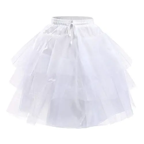 Produktbild: Odizli Reifrock Mädchen Petticoat Unterrock Weiß Kinder 3 Ringe Langes Puffy Tüllrock Blumenmädchen Prinzessin Kleid 1#Weiß Einheitsgröße