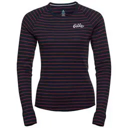 Produktbild: Odlo Damen Active Warm Originals Eco_159271 Funktionsunterwäsche Langarm Shirt, Dark Sapphire - Sundried Tomato, L EU