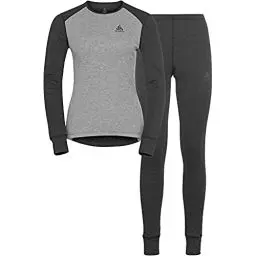 Produktbild: Odlo Damen Funktionsunterwäsche Set ACTIVE WARM ECO, dark grey melange - grey melange, XL