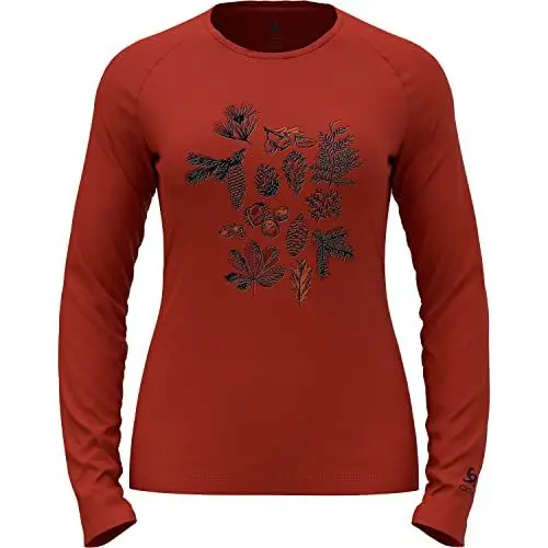 Produktbild: Odlo Damen Langarm Shirt Merino 200 Forest, Ketchup, XL