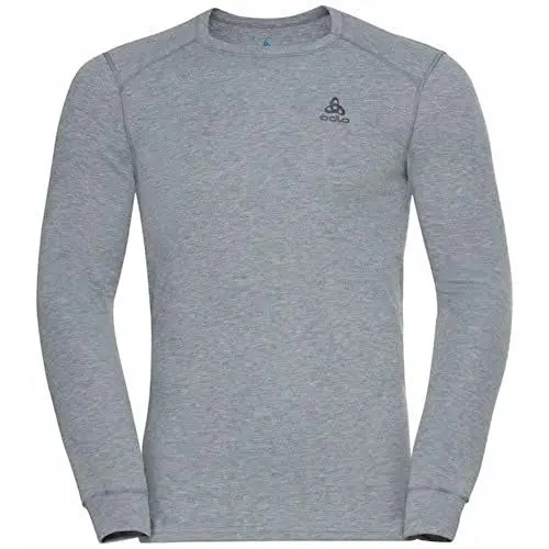 Produktbild: Odlo Herren Thermounterwäsche Active Warm Thermoshirt Skiunterwäsche Mit Rundhals Funktionsunterwäsche Langarm Shirt, Odlo Steel Grey Melange, S EU