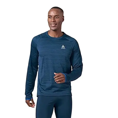 Produktbild: Odlo Herren Laufoberteil RUN EASY WARM, blue wing teal melange, S