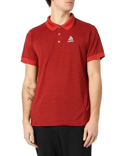 Produktbild: Odlo Herren Polo Shirt NIKKO DRY, ketchup - andorra stripes, L
