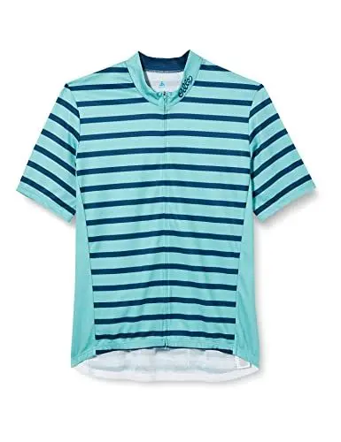 Produktbild: Odlo Herren Radtrikot mit Reißverschluss und Print ESSENTIALS, porcelain - blue wing teal, XL