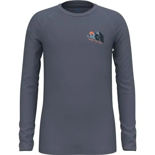 Produktbild: Odlo Kinder Funktionsunterwäsche Langarm Shirt Active WARM ECO Kids Enjoy The Ride (Big), Folkstone Gray, 116