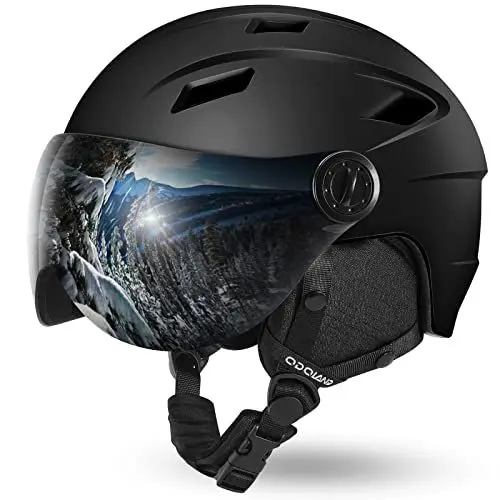 Produktbild: Odoland Erwachsene Skihelm Skihelm mit Visier, Leichter Race-Helm mit Helmvisier für Männer und Frauen, Snowboardhelm