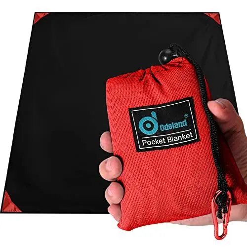 Produktbild: Odoland Picknickdecke 180 x 160 cm Stranddecke Sandabweisende Strandtuch Camingmatte Ultraleicht Kompakt für Park BBQ, Strand, Reisen, Camping und Picknick