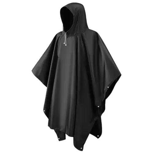 Produktbild: ODSPTER Regenponcho, Wasserdichter Regenponcho Eva Wiederverwendbarer Tragbarer Unisex-Regencape FüR Survive, Fahrrad, Wandern, Camping, Angeln,Fahrrad Wandern