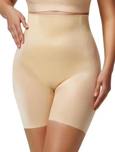 Produktbild: OEAK Damen Shapewear Unterhose Bauchweg Miederhose Hohe Taille Body Shaper Butt Lifting Nahtlose Miederpants Figurformende Unterwäsche Miederslips,Beige Shorts,M