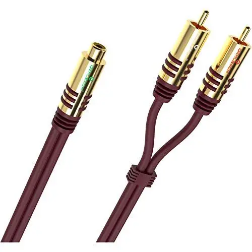 Produktbild: Oehlbach NF Y-Sub AD Y-Adapter Cinch (w) auf 2X Cinch (Subwoofer Cinch-Y-Adapterkabel, 2X Cinch-Stecker auf 1x Cinch-Buchse) 20 cm Bordeaux