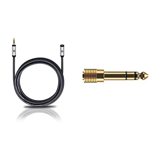 Produktbild: OEHLBACH i-Connect J-35 EX Mobiles Audiokabel, 3,5 mm Klinken-Verlängerung schwarz 3.00 m & i-Jack AD 35/63 - Stereo Audio-Adapter 3,5 mm Klinken-Buchse auf 6,3 mm Klinken-Stecker - 1 Stück