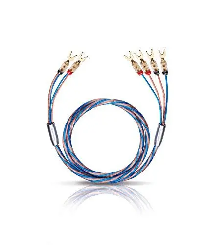 Produktbild: Oehlbach Bi-Tech 4 L 500 - Lautsprecherkabel-Set Bi-Wiring versilbert 2x2,5/2x4,0 mm² mit Kabelschuh-Verbinder - 2 x 5 m - blau/Kupfer