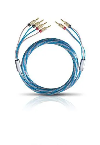 Produktbild: OEHLBACH Bi Tech 4B 200 - Lautsprecherkabel-Set Bi-Wiring versilbert 2x2,5/2x4,0 mm² mit Banana-Verbinder - 2 x 2 m - blau/kupfer
