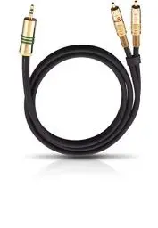 Produktbild: Oehlbach NF 1 / Jack 100 - Stereo-Audiokabel 1 x 3,5 mm Klinke auf 2 x Cinch - Flexibles Kabel mit effizienter Schirmung - 1 m - schwarz