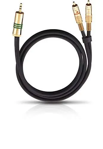 Produktbild: Oehlbach NF 1 / Jack 100 - Stereo-Audiokabel 1 x 3,5 mm Klinke auf 2 x Cinch - Flexibles Kabel mit effizienter Schirmung - 1 m - schwarz