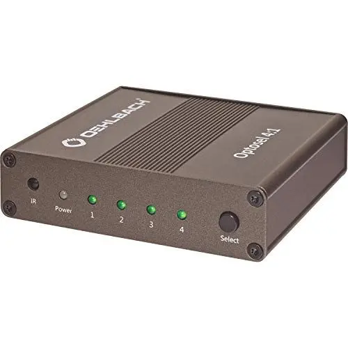 Produktbild: Oehlbach Optosel 4:1 MKII - Digital-Optischer Audio-Umschalter mit 192 kHz / 24 Bit (SPDIF Toslink Selektor, 4 Eingänge / 1 Ausgang, Fernbedienung) - Metallic Braun