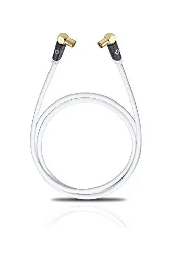 Produktbild: Oehlbach Transmission Edge - OFC Antennenkabel für TV und Radio - Koaxialstecker m/w, abgewinkelt, DVB-T2, HDTV, 4k & Ultra HD - 75cm weiß