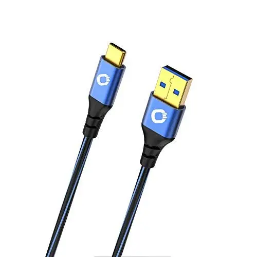 Produktbild: Oehlbach USB Plus C3 - USB-Kabel für Smartphones Typ A 3.0 zu Typ C 3.1 - PVC-Mantel - OFC, blau/schwarz - 0,50cm