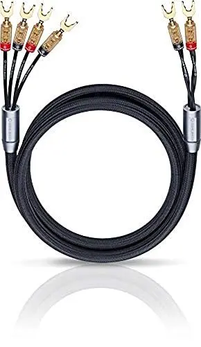 Produktbild: Oehlbach XXL Fusion Four - High-End Bi-Wiring Lautsprecherkabel Stereo Set mit Kabelschuh-Verbinder - Made in Germany - 2 x 3,5m - schwarz
