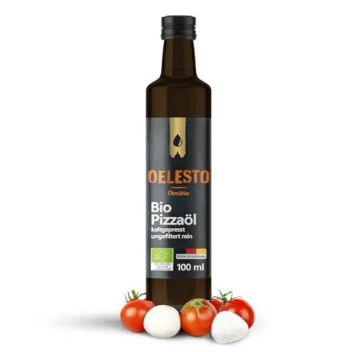 Produktbild: OELESTO® BIO Pizzaöl italienische Kräuter Würzöl kaltgepresst - Pizzaöl & Pastaöl, Öl zum Würzen von Tomate-Mozzarella & Baguette, Kräuteröl intensiv
