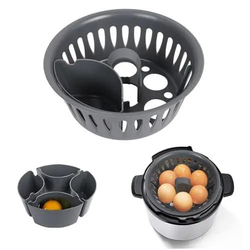 Produktbild: Oemmn 2 in 1 Eierkocher Kompatibel mit Thermomix TM5 TM6 TM3 Silikon Eierformer für Gekochte Eier Frühstück Eierdampfer Zubehör für den Thermomix Vorwerk für 4 pochierte Eier und 6 gekochte Eier