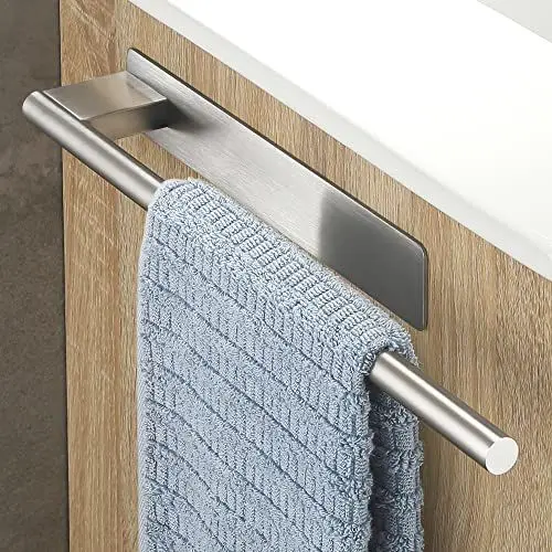 Produktbild: OETAMS Handtuchhalter Ohne Bohren Badetuchhalter Selbstklebend Handtuchstange Edelstahl Wandtuchhalter Edel Handtuchhalter Einarmig Rund Gebürstet Silber