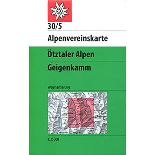 Produktbild: Ötztaler Alpen, Geigenkamm: Topographische Karte 1:25000 mit Wegmarkierungen (Alpenvereinskarten)