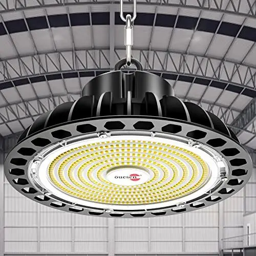 Produktbild: Öuesen Led Hallenstrahler 150W, Hallenbeleuchtung Led Strahler Werkstattleuchte 21000LM, UFO Werkstattlampe IP65 Wasserdicht, Hallenleuchte Industrielampe für Werkstatt Garage Lager 5500K Kaltweiß